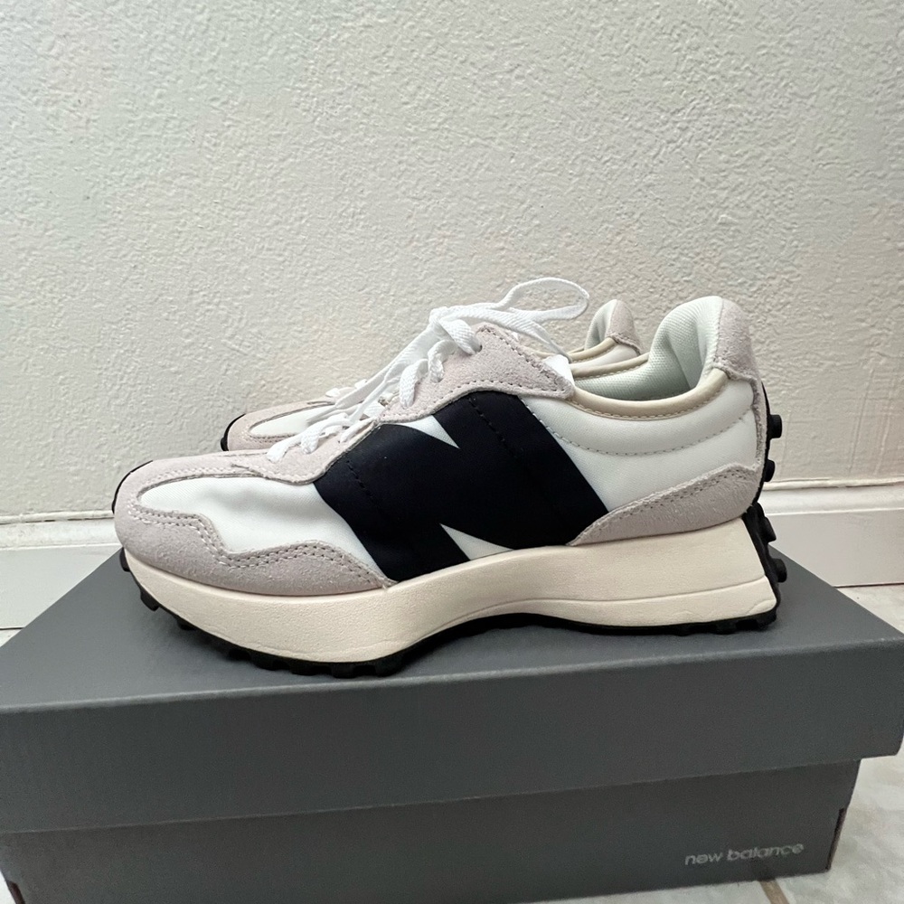 New Balance White and Black Sneakers